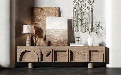 侘寂电视柜3D模型下载